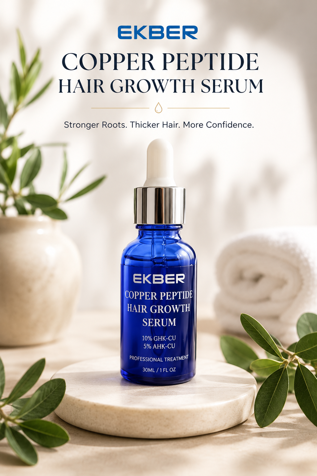 Copper Peptide Hair Growth Serum and Biotin (Vit B7) hair Growth serum bundle