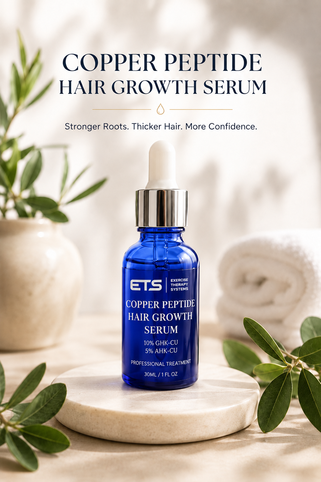 ETS Copper Peptide Hair Serum | Scalp & Hair Appearance Support | ETS