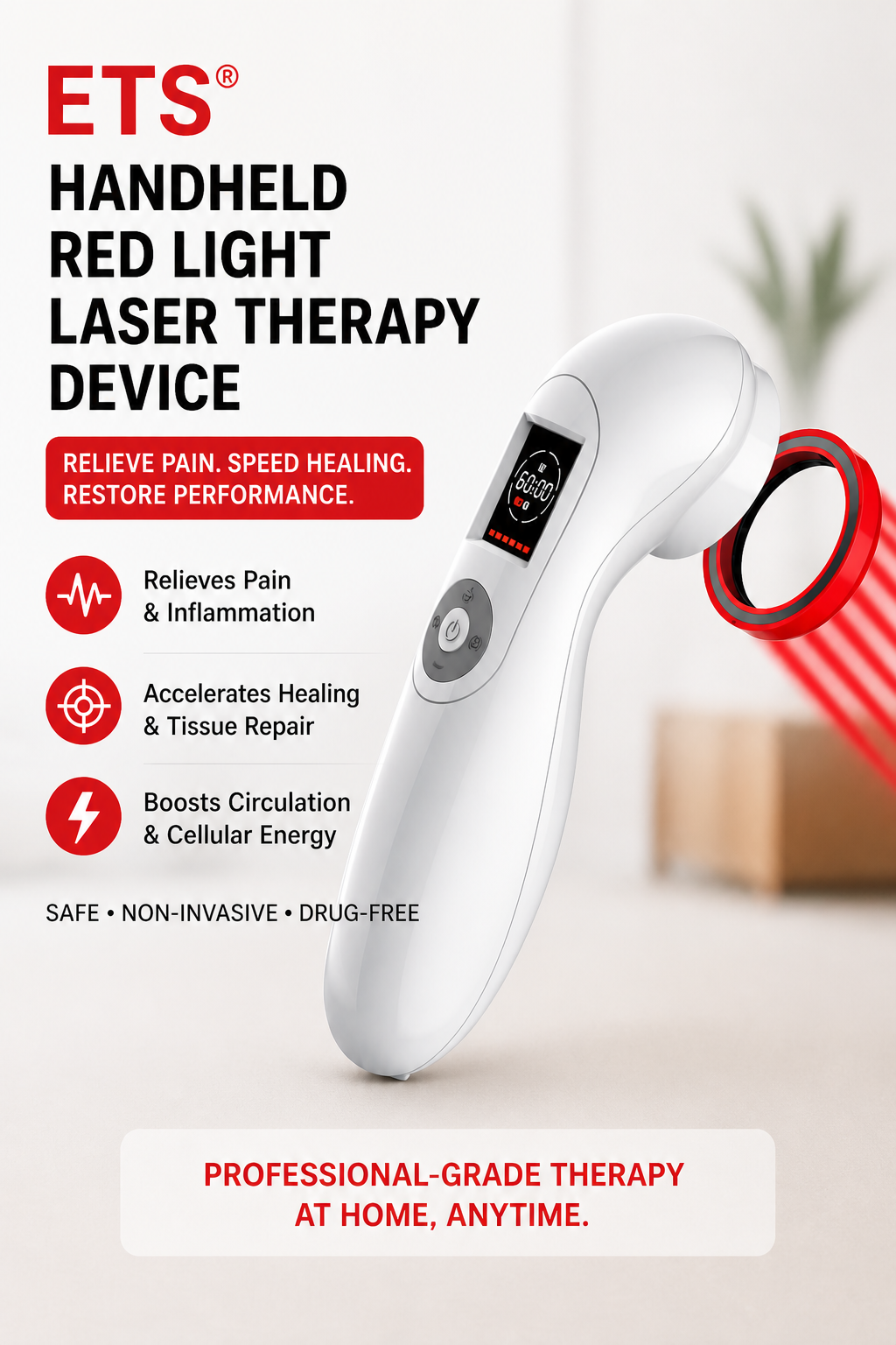 ETS Handheld Red Light Lazer Therapy Machine (infrared)