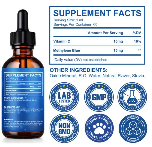Methylene Blue 1% Solution | Pharmaceutical Grade | 60ml
