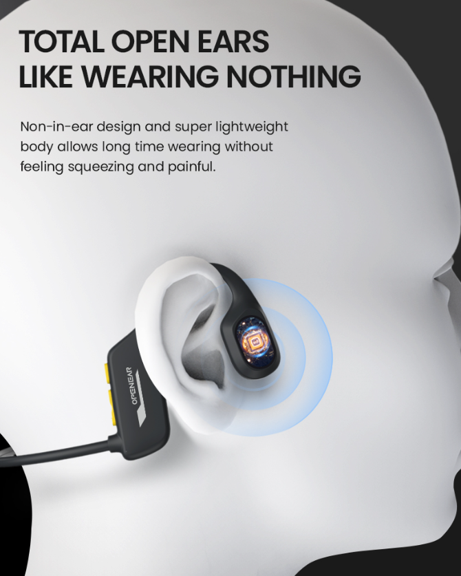 ETS Open Ear  IP68 Waterproof Bone Conduction Horse Riding Headphone